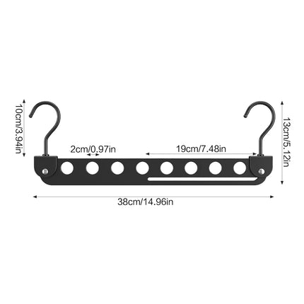 6/7/8 Holes Storage Rack for Clothes Hanger Organizer Foldable Rotatable Metal Hangers Storage Rack Wardrobe Space Saver Hook
