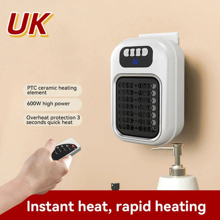 Portable Heater Electric Heater Plug in Wall Room Heater Mini Radiator Remote Warmer Machine Muted for Bedroom Bathroom Office