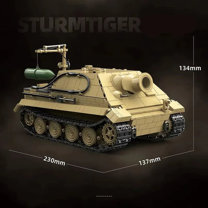 Army Sturmtiger Tank Building Blocks Scene Of Military Weapons Bricks Model Assembly Desk Decoration Toy Gifts 1394PCS