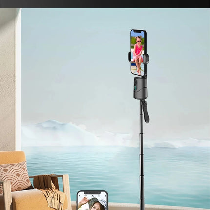 FGCLSY Automatic facial tracking phone holder with remote control and gesture control, 360 ° rotating phone camera holder