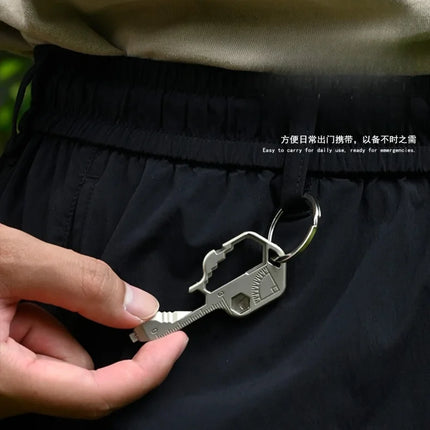 24 in 1 Multitool Key Stainless Steel EDC Key Ring with Screwdriver/Bottle Opener Portable Outdoor Camping Gadgets & Home Tools