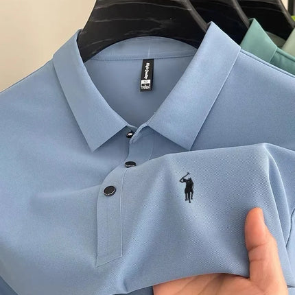 Luxury classic men's brand Paul original pony embroidered comfortable POLO shirt summer new casual breathable short sleeved top