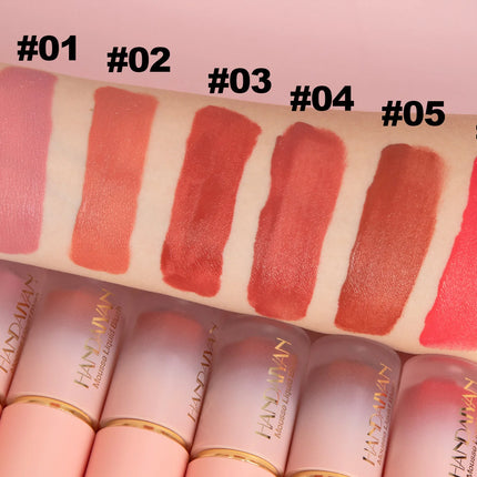 HANDAIYAN Liquid Blush Facial Matte Makeup Lasting Easy to Color Make Up Blusher With Sponge Brush Tip Velvet Rouge Cosmetics