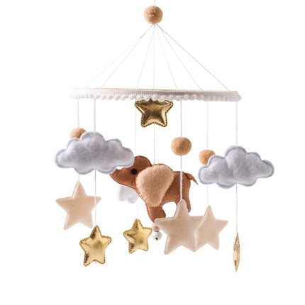 Baby Crib Mobile Wooden Bed Bell Rattle Toy Soft Felt Hot Air Balloon Wind Chime Pendant Newborn Comfort Bed Bell Toys Baby Gift