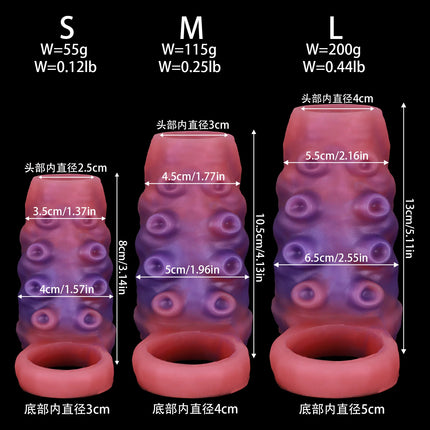 Silicone Octopus Penis Sleeve Hollow Dildo Adult Toys Sex Products Penis Enlargement Extender Sex Shop Male Delayed Ejaculation