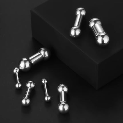 1PC Stainless Steel Large Gauge Tongue Piercing Cartilage Earring 12G 0G Internal Threaded Straight Barbell Piercing Body Jewelry
