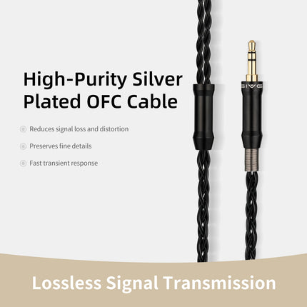 SIVGA M300 15.4mm Large Dynamic Driver HiFi Wired Flat-Head Earbuds High-Fidelity In-Ear Earphones Ebony Wood