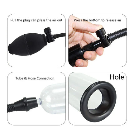 Penis Extender Enlarger Manual Vacuum Pump With Pressure Gauge  Cock Exercises Training Device Stronger Bigger Ejaculation 18+