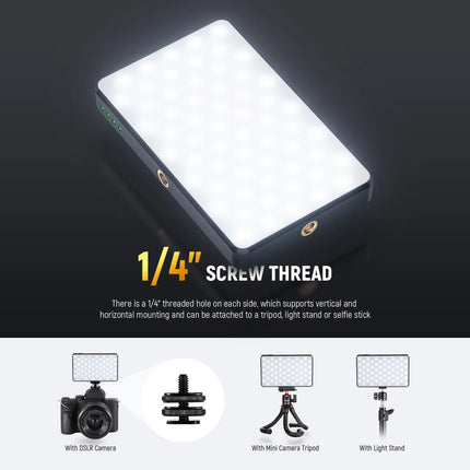NEEWER LED Selfie Phone Light, Rechargeable 2500-9000K Clip On Fill Light ,CRI95+ Dimmable Video Conference Lighting for iPhone