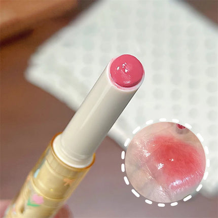 Spring Blossom Mirror Solid Lip Gloss Hydrating Mirror Water Gloss Lipstick Long-Lasting Moisturizing Non-Stick Cup Lip Cosmetic