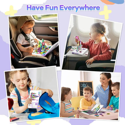 Mini Magnetic Building Blocks Toy, with Iron Box for Easy Portability, Children's Stacking DIY Construction Toy, Parent-Child Interactive Toy, Suitable for Children's Holiday Birthday Gifts