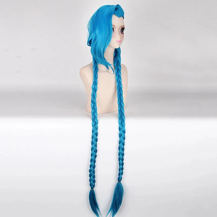Synthetic Hair Jinx Cosplay Lol  Long Blue Halloween  Anime Costume Wig
