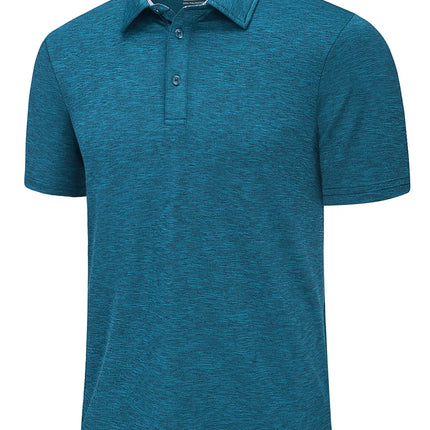 TACVASEN Summer Polo T-shirts Mens Casual Short Sleeve Shirts 3 Buttons Down Quick Dry Breathable Golf Fishing Pullover Workwear