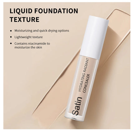 Lakerain Hydrating Radiant Concealer Liquid Foundation Texture High Coverage Long-Lasting Oil Control Hydrating Skin Concealer