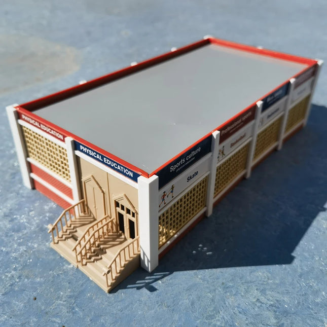 1/87 Ho scale Gym Model Building Kit need adhesive Architecture Landscape House Gymnasium Stadium Decora Train Railway Layout