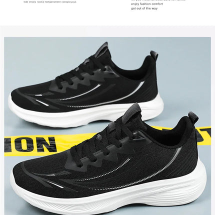 Men's Running Shoes Breathable Mesh Comfortable Sports Sneakers Soft Bottom Non-Slip Lightweight Footwear for Running