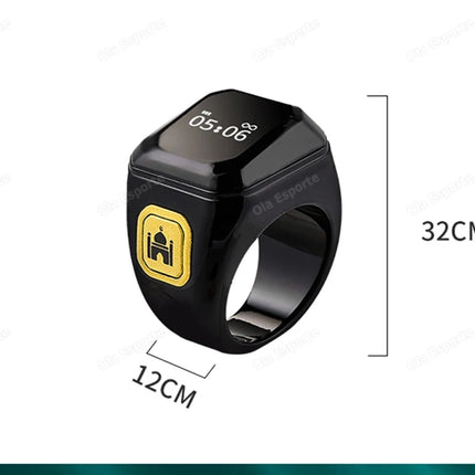 2025 IQibla Smart Zikr Ring Praise Tasbih Tally Electronic Digital Counter for Muslims Prayer Time Vibration Reminder Waterproof
