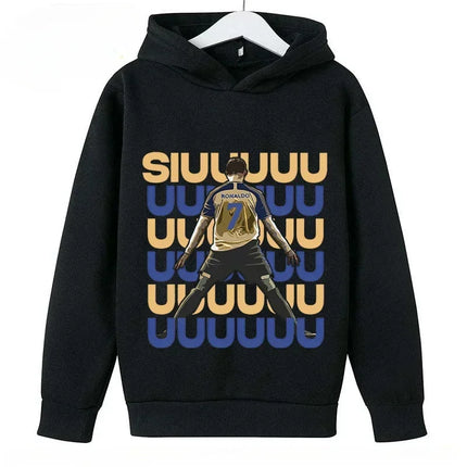 Spring Autumn Casual Children's Hoodie Sports Sweatshirt for Boys and Girls Ronaldo Printed 2-14 Years Fashion Kids Pullover Top