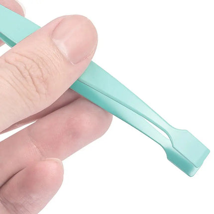 2Pcs Eyelash Tweezer Set Lash Pick Up Clip Pointed Flat Clip Lash Grafting Item Lower Eyelashes Applicator Portable Makeup Clamp