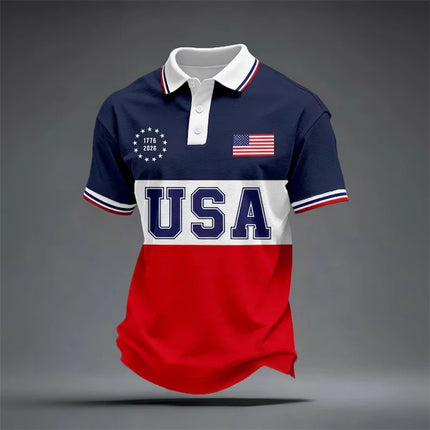 America 250th Anniversary Polo Shirt USA Flag 1776–2026 Patriotic Golf Polo American Independence Day Apparel Fourth Of July Top