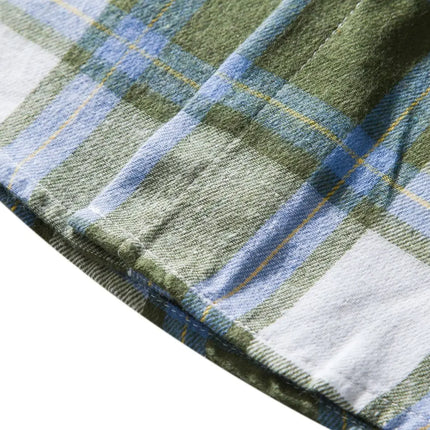 Autumn Hot Sale Of The Season Men's Plaid Hooded Casual Shirt Independent Station Cross-Border Checkered Hoodie Style Floral Patchwork