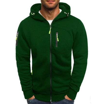 Men's Zip-Up Hoodie Jacket - Slim Fit Casual / Veste à Capuche Zippée Hommes - Coupe Ajustée Décontractée