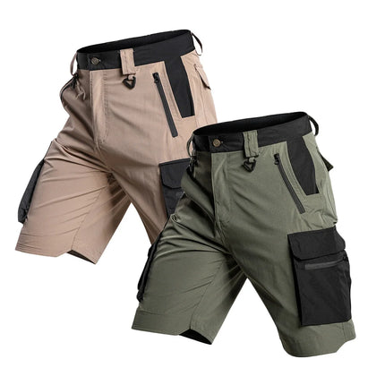 3-2-1Pcs Outdoor Training Work Shorts Men Multi-Pocket Tactical Cargo Pants Summer Thin Waterproof Quick Dry Climbing Shorts