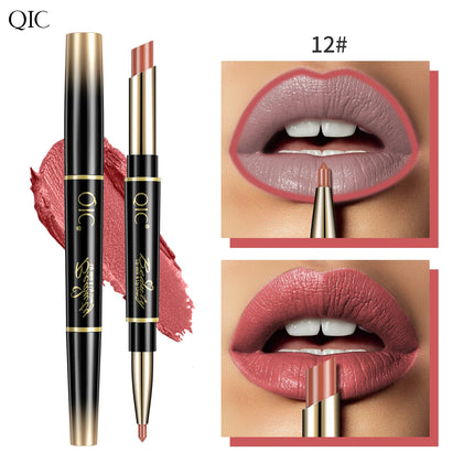 2 IN 1 Lip Liner Waterproof Matte Lipstick Pencil Sexy Red Long Lasting Lipliner Makeup Cosmetics