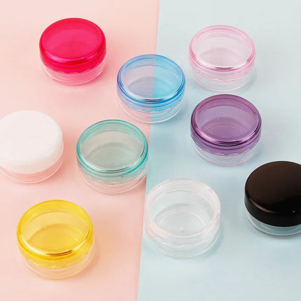 70/105pcs 3ml Empty Plastic Cosmetic Makeup Jar Pots 3g Transparent Sample Bottles Eyeshadow Cream Lip Balm Container with Cap