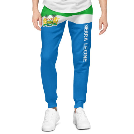 Mens Sweatpants Sierra Leone Emblem Flag Pants with Pockets Joggers Soccer Football Multifunction Sports Sweat With Drawstring