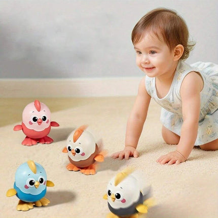 Novelty Clockwork Cartoon Jumping Chicken Toy,Interactive Crawling Toy for Kids,Durable and Fun,Birthday Baby Toy Gifts