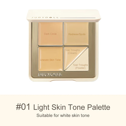 Judydoll 5-Color Concealer Palette, Salmon Tone for Dark Circles & Spots, Brightening & Perfecting Face, Smooth Coverage