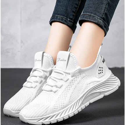 Women Casual Shoes Fashion Breathable Walking Mesh Flat Shoes Sneakers Women 2025 Gym Vulcanized Shoes White Female Footwear
