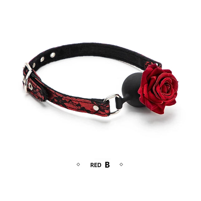 5 Colors Rose Mouth Gag Sexy Retro Lace Pattern Bondage BDSM Mouth Ball Dog Slave Flirting Adult Games Sex Toys For Women Couple