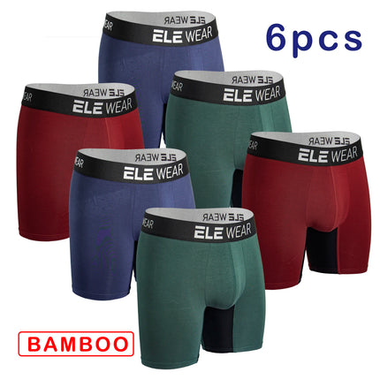 6 pcs Bamboo Men Underwear Boxers Breathable Mens Boxershorts Men's Panties Underpants Plus Size Fashion Boxers Briefs Trunks