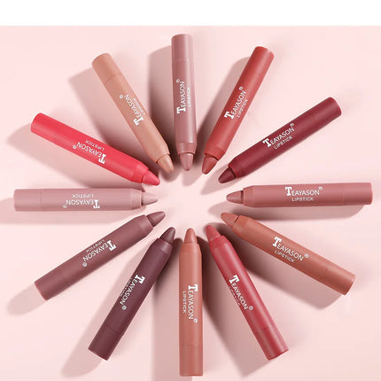 Matte Lipstick Set 3pcs Waterproof Long Lasting Velvet Nude Red Tint Natural Makeup Cosmetic Beauty Sexy Pen