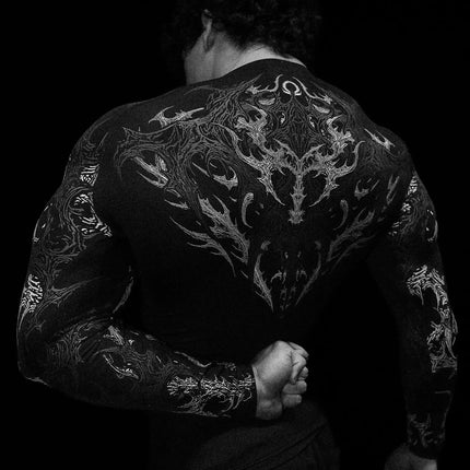 2026 New Dragon Awakening Pattern Gym Long Sleeve Top for Spring and Summer Running Swimming Weightlifting Fitness Clothes