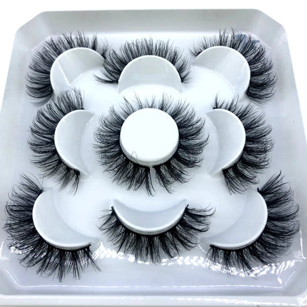 5 Pairs Fluffy Lashes 8-25mm 3D Mink Lashes Long Thick Natural False Eyelashes Wholesale Lashes Vendors Makeup Mink Eyelashes