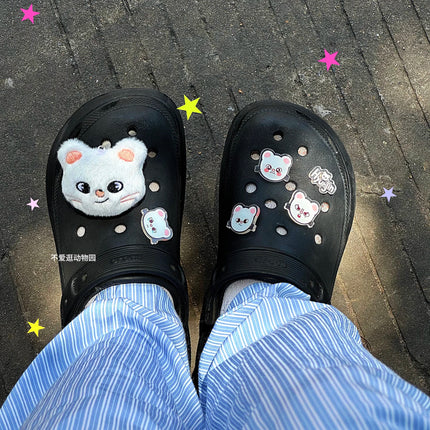 Skzoo Hot Korean Stray Kids Idol Boy Support Fan Cute Cartoon Hole Shoes Shoe Flower Anime Diy Accessories Decoration Xmas Gift