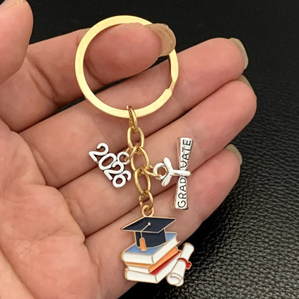 2026 Graduation Gown Cap KeyChain Ring Student Women Jewelry Personalized Accessories Fashion Pendant Gifts Forever