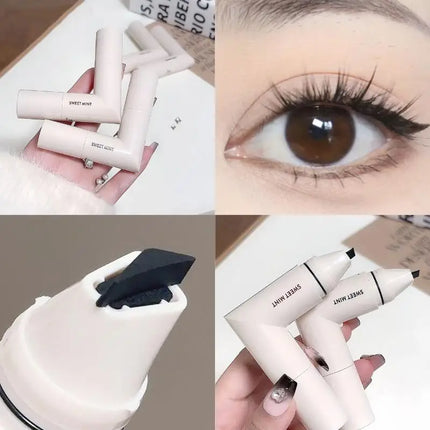 New Brown Precise Outline Signet Long-Lasting Eyeliner Liquid Pen Rotate Eyeliner Stamp Integrated Eyeliner Stamp