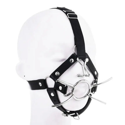 【AD】O Ring Open Mouth Spider Gag Ball, Muzzle Bondage Gear Leather Harness Mask Blindfold, Sex Toys For Couples