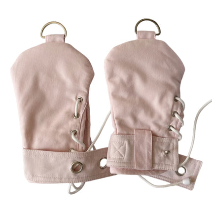 ABDL/DDLG Locking Padded Mitten Soft Pink Bondage Mitts Lockable BDSM Handcuffs Paw