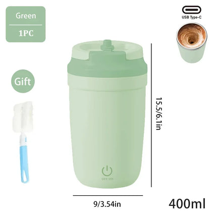 Automatic Self Stirring Mug, Coffee Milk Mixing Cup, Magnetic Stirring, Stainless Steel Electric Blender, 400ml