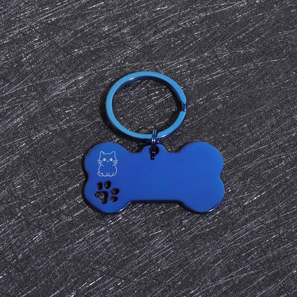 Custom Text Dog Tags Personalized Name Dog Cat ID Tag Bone Shaped Pendant Laser Engraving Address Number Customized Pets ID Tag