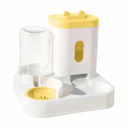 1-Pack Automatic Gravity-Fed Cat Water Dispenser & Feeder - Spill-Proof Large Capacity One-Piece Design,