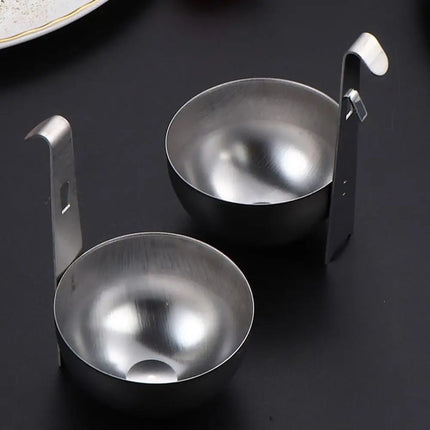 Egg Poacher Stainless Steel Egg Poacher Nonstick Egg Boiling Heating Mold with Hanger Hook Kitchen Steaming Gadgets Tools