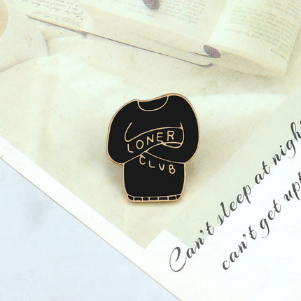 Socially Awkward Enamel Pin Loner Club Please Don't Talk To Me Brooches Women Men Jeans Coat Lapel Pin Jewelry Gift for Friend
