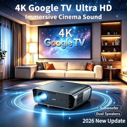 4200 ANSI 4K UHD Projector Native 1080P Android 14 Google TV Beamer 2.4G+5G WiFi6 TOF Auto Focus Dual Speaker Home Theater 2026