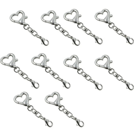 10Pcs 360 Rotate Spring Snap Keychain Multi Styles Star Heart Star Shaped Clasp Open Jump Ring Spring Snap Keyring Pendant
